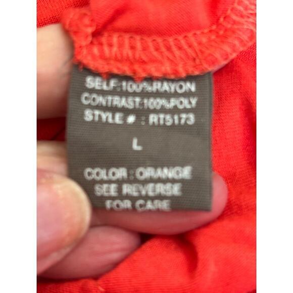 Ryu coral draped chiffon top, large, romantic, ethereal, dramatic, fairycore - Picture 5 of 5